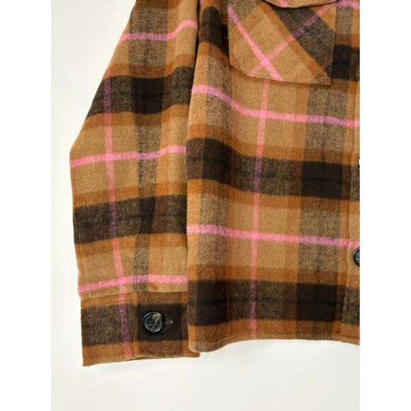 BB Dakota Steve Madden Plaid Jacket Shacket Size 2XL Classic Neutral F56 - Picture 7 of 15